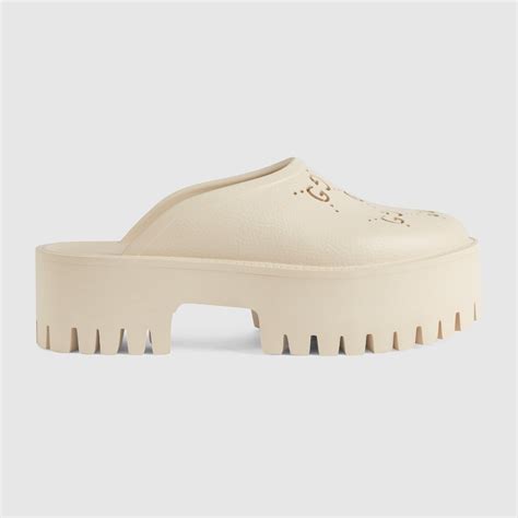 sandales gucci blanche|gucci platform perforated g sandal.